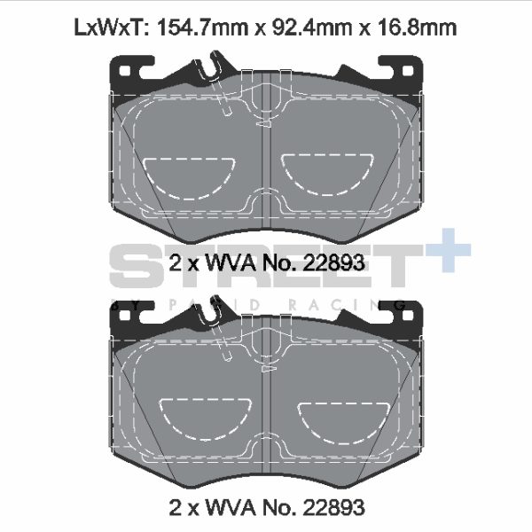 PASTILLAS DE FRENO PAGID RACING STREET | MERCEDES A45 AMG (W176) / CLA 45 AMG (C117) | T8211SP2001