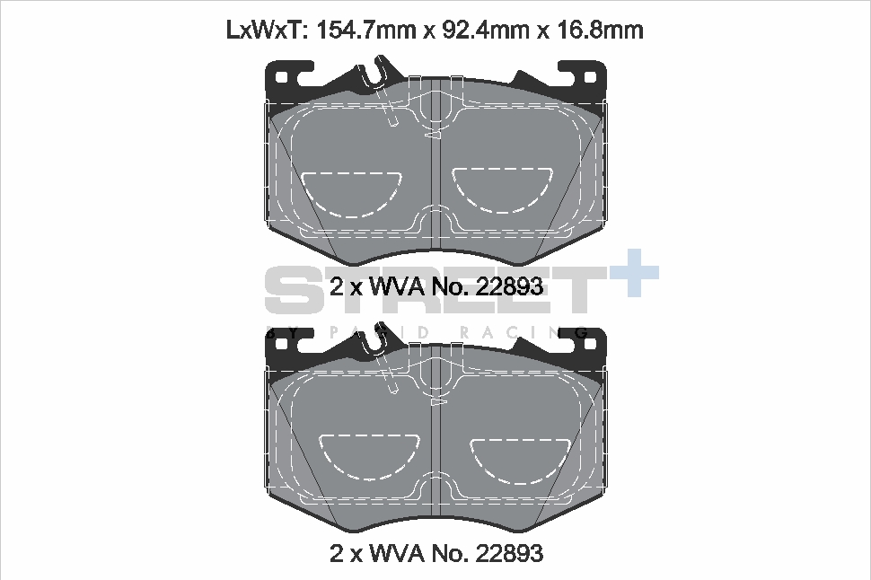 PASTILLAS DE FRENO PAGID RACING STREET | MERCEDES A45 AMG (W176) / CLA 45 AMG (C117) | T8211SP2001