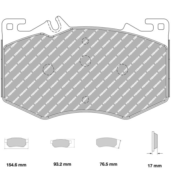 PASTILLAS DE FRENO FERODO RACING DS2500 | MERCEDES A45 AMG (W176) / CLA 45 AMG (C117) | FRP3166H