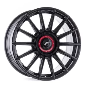 LLANTAS DAMINA PERFORMANCE DM09 NEGRO BRILLO | TAPA ROJA | 8.5X19 5X112 ET45 72.6
